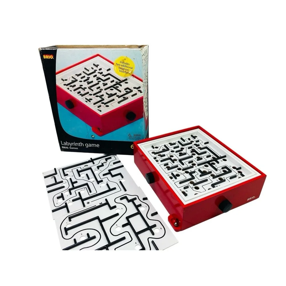 BRIO Labyrinth Wooden Tilt Maze Game - 3 Interchangeable Boards, Complete